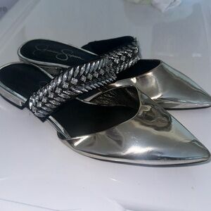 Sparkling strap flat sandals